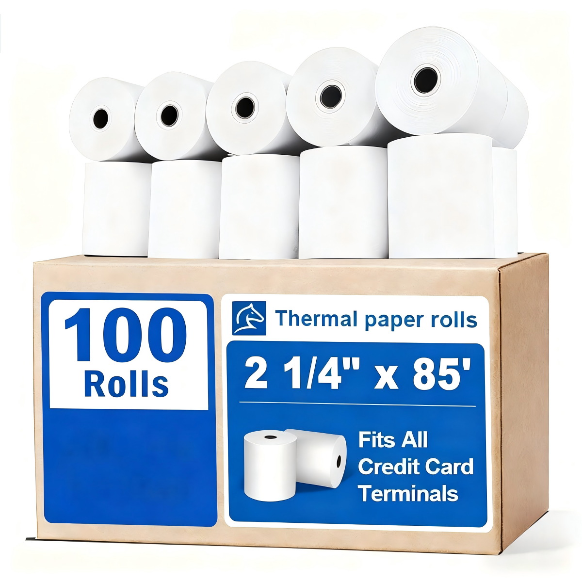 2 1/4" x 85' Thermal POS Paper 100 Rolls Credit Card Receipt Paper