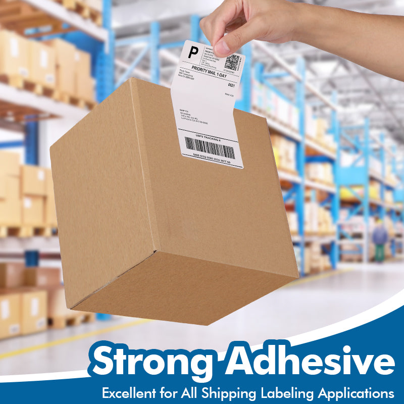 4"x 6" Fanfold Direct Thermal Labels, Strong Adhesive Labels - Pony Packaging