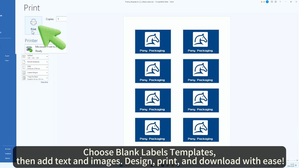 Blank Labels Templates Easily Print and Download Pony Packaging