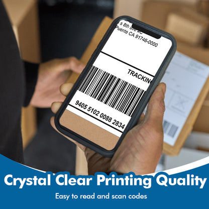 4"x 6" Fanfold Direct Thermal Labels 4 Stacks 2000 Labels, Clear Printing Quality - Pony Packaging