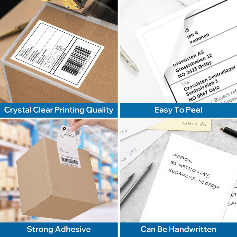 8-1/2" x 11" Strong Adhesive Labels, Crystal Clear Labels, Easy To Peel, Can Be Handwritten - Pony Packaging