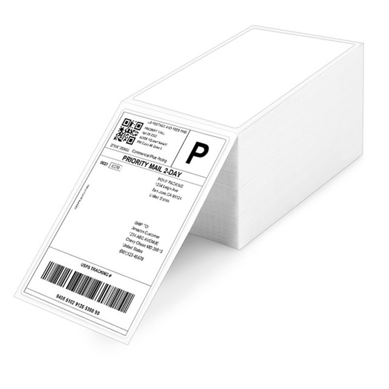 4"x 6" Fanfold Direct Thermal Labels, Permanent Adhesive, White Labels - Pony Packaging