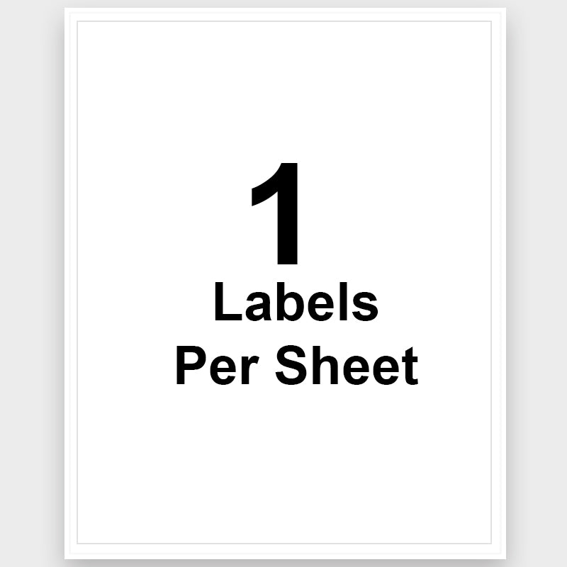 8-1/2" x 11" Full Sheet Labels, 1 Label Per Sheet,100 Sheets - Pony Packaging