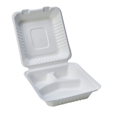 Sample 7" 3 Compartment Plastic Eco Clamshell