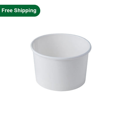 16 oz Paper White Ice Cream Container 500 pcs