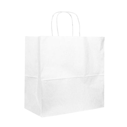 Sample 18" x 7" x 18" White Paper Bags with Handles Bulk