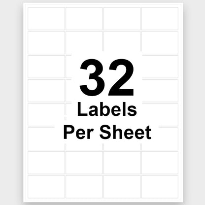 1" x 1 1/2" Blank Rectangle Labels 32 Labels Per Sheet/100 Sheets