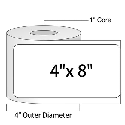 4" x 8" Thermal Roll Labels -500/Roll