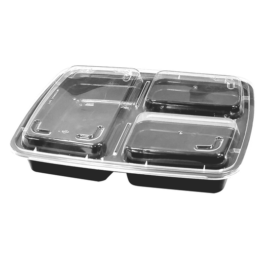 Sample 3 Compartment Plastic Food Container With Lid