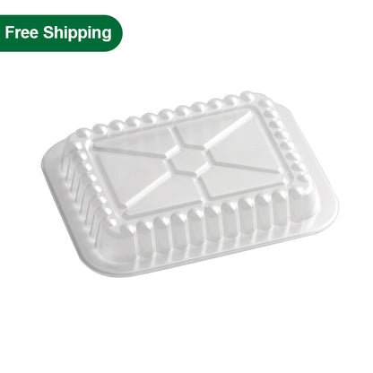 Clear Plastic Lids For 1 lb Rectangular Aluminum Foil Trays 1000 pcs (705)
