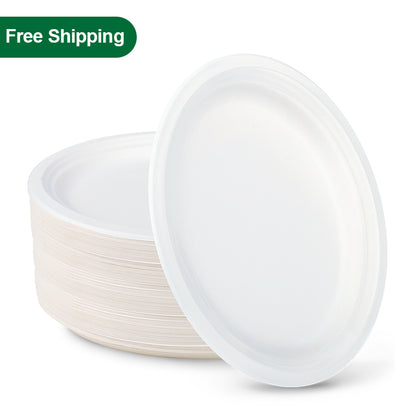 12.5''x10" Biodegradable Oval Plate Microwavable 500pcs