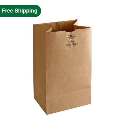 Eco-Friendly 400 pcs DURO 20 lb Kraft Paper Grocery Bags - Pony Packaging
