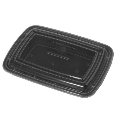 Black Elegance,150 Set, 28 oz Plastic To Go Containers with Lids - Pony Packaging