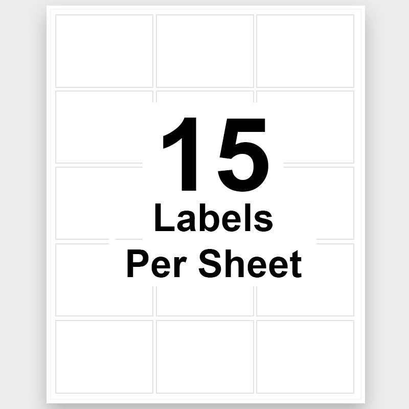 2" x 2-5/8" Blank Rectangle Labels 15 Labels Per Sheet/100 Sheets