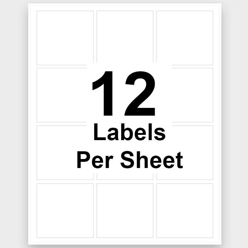 2"x2" Square Blank Label 12 Labels Per Sheet/100 Sheets