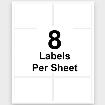 2"x3" Blank Rectangle Labels 8 Labels Per Sheet/100 Sheets