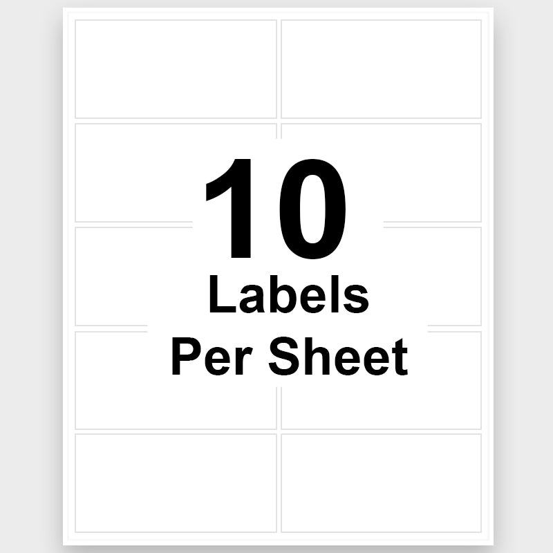 2" x 4" Blank Rectangle Labels 10 Labels Per Sheet/100 Sheets
