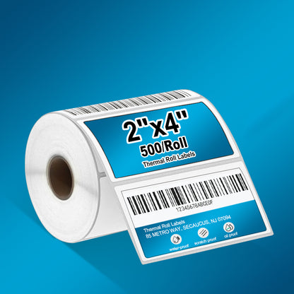 2" x 4" Direct Thermal Roll Labels - 500 Labels/Roll