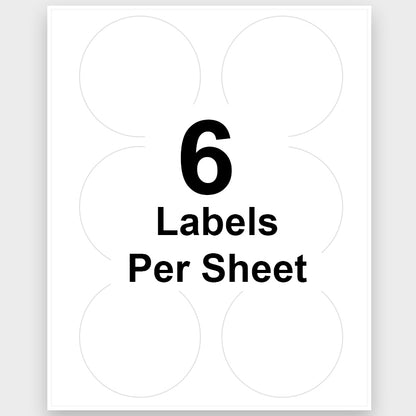 3" Round Blank Label 6 Labels Per Sheet/100 Sheets
