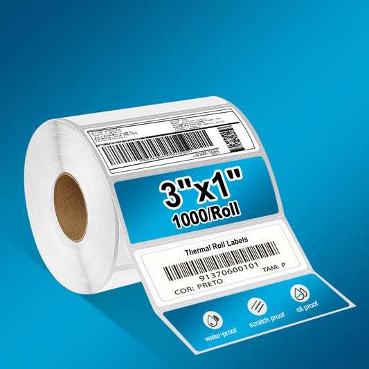3" x 1" Thermal Roll Labels-1000/Roll