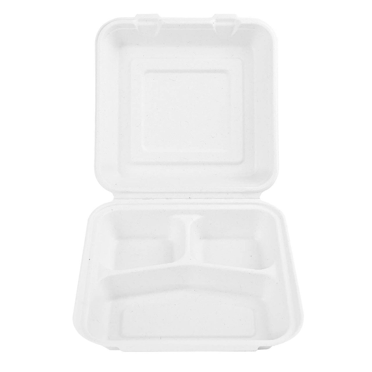 Sample 10"x10"x3" Clamshell To-go Containers 3 Compartment