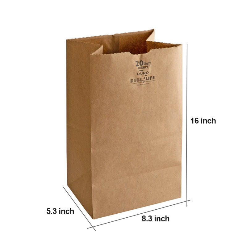 Smart Shopping - DURO 20 lb Kraft Paper Grocery Bags 400 pcs - Pony Packaging