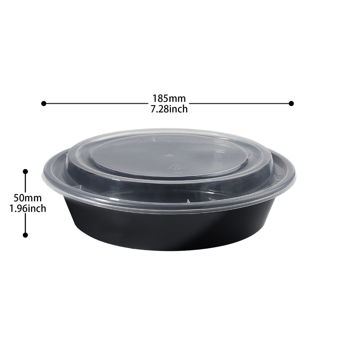 32 oz Plastic Bowls with Lids To Go Black - 150 Set