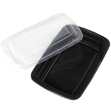 Dine in Style,150 Set, 28 oz Black To Go Containers with Lids - Pony Packaging