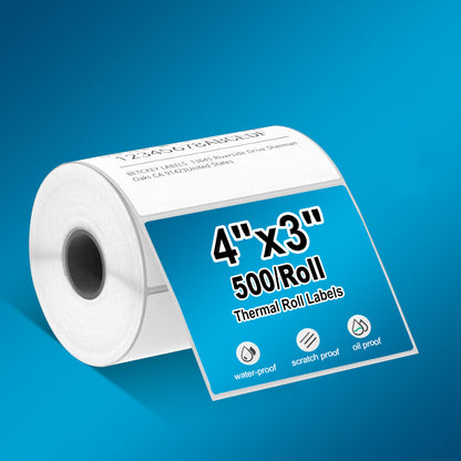 4"x 3" Thermal Roll Labels-500/Roll