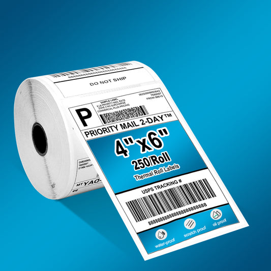 4" x 6" Thermal Roll Labels -250/Roll
