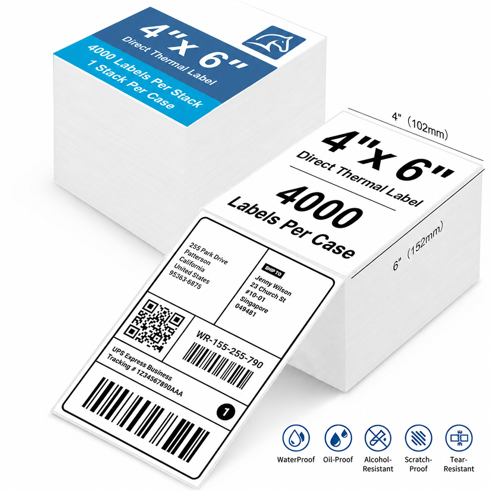 4,000 Labels/Case · Direct Thermal
