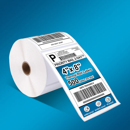 4" x 8" Thermal Roll Labels -500/Roll