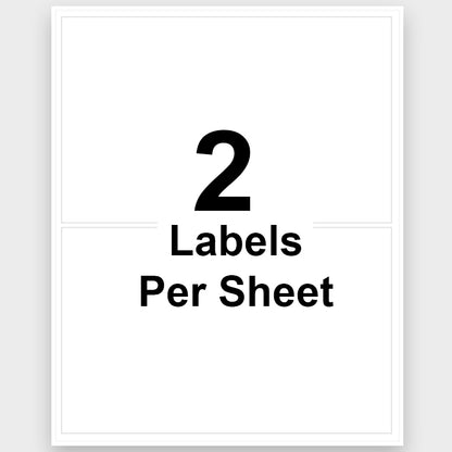 5-1/2" x 8-1/2" Blank Rectangle Labels 2 Labels Per Sheet/100 Sheets