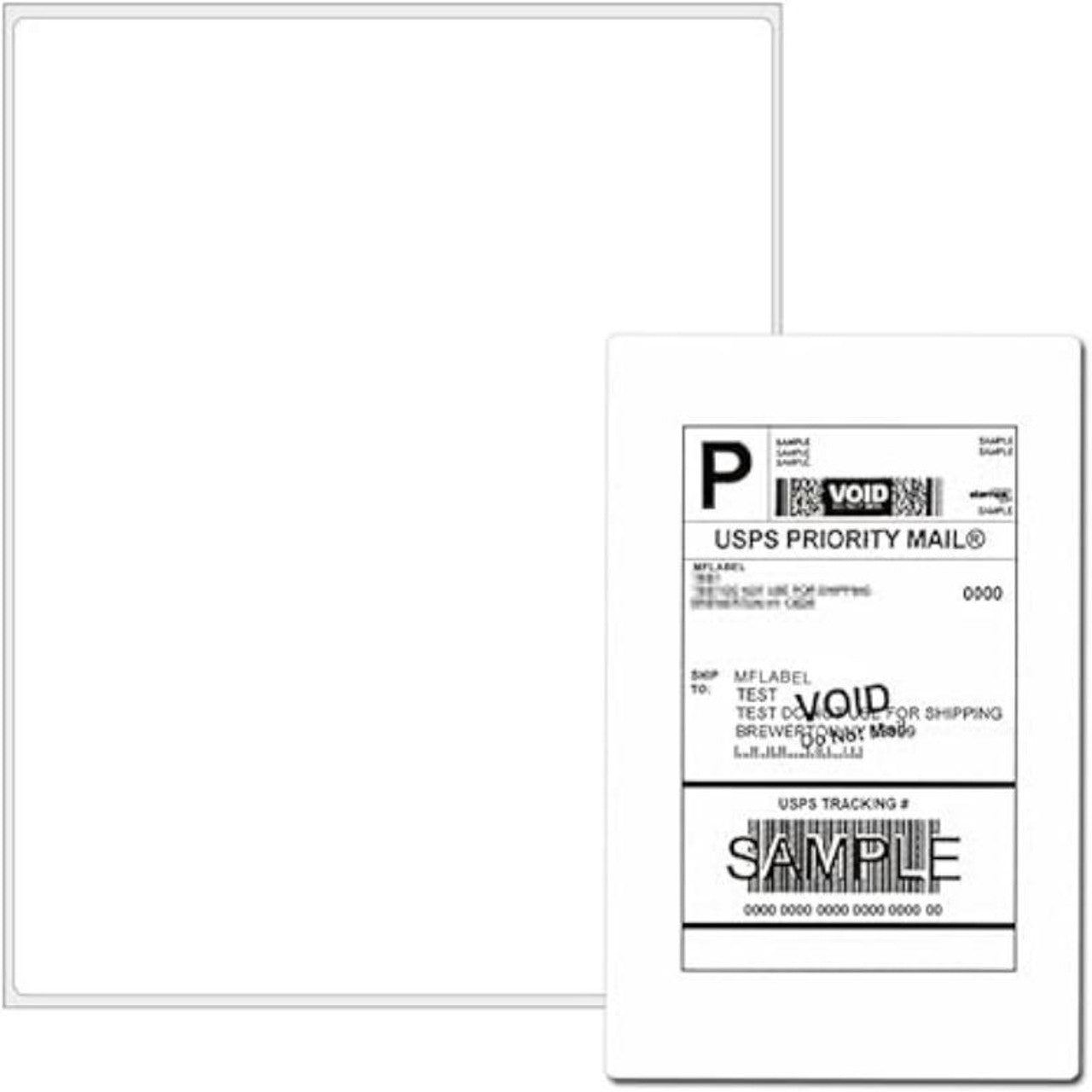 8-1/2" x 11" Blank Rectangle Labels 1 Label Per Sheet/100 Sheets