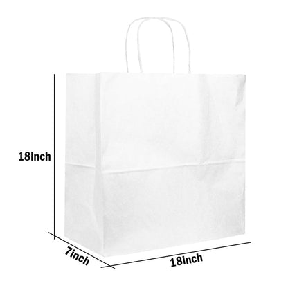 Sample 18" x 7" x 18" White Paper Bags with Handles Bulk