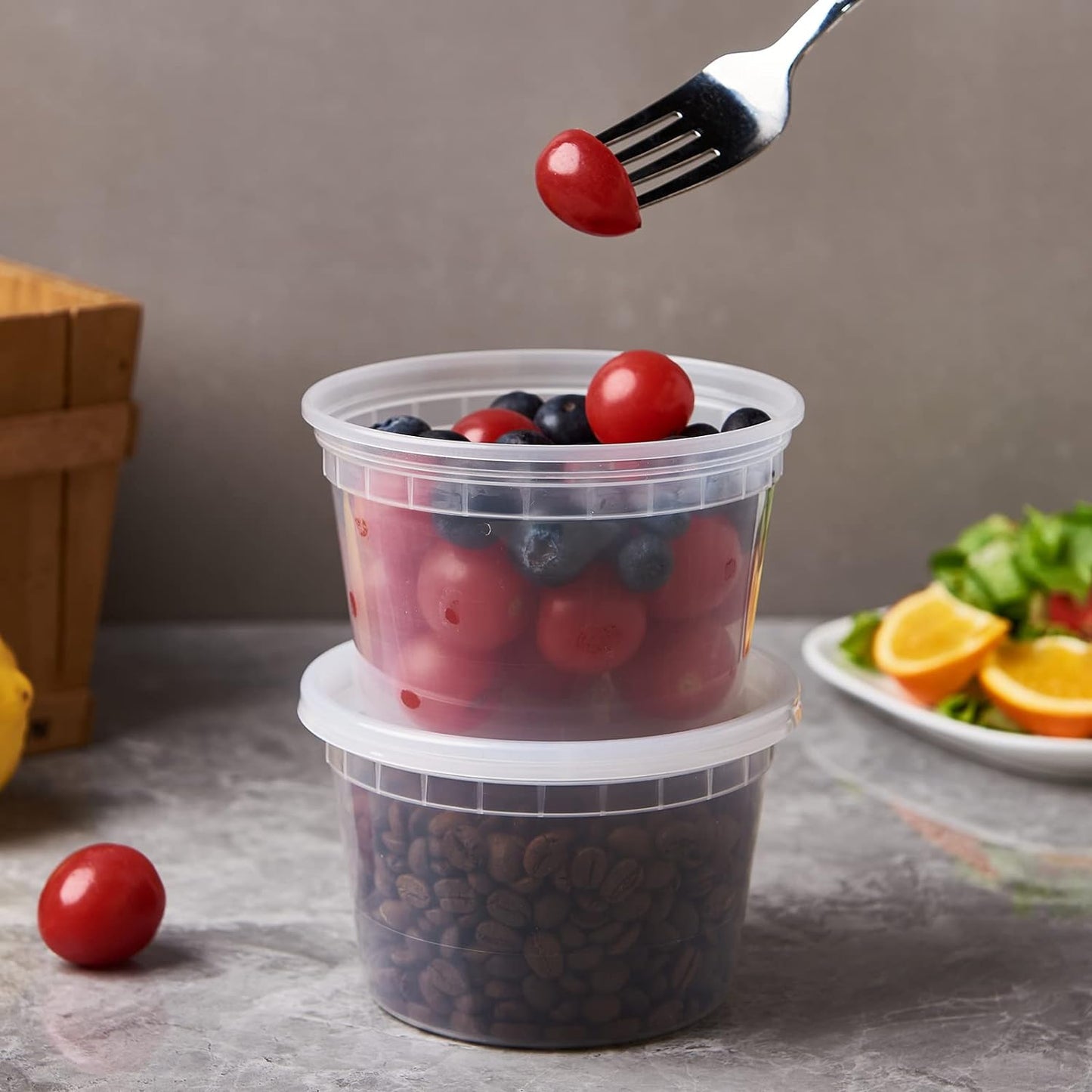 16 oz Plastic To Go Soup Container With Lids 240 Set