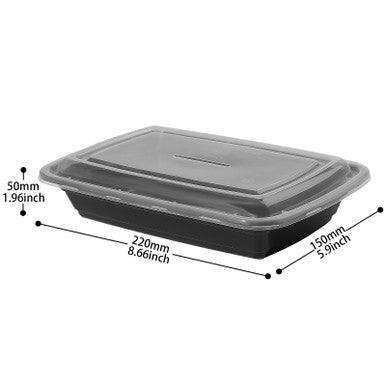 Convenient Dining Solutions, 28 oz Black Plastic To Go Containers,150 Set - Pony Packaging