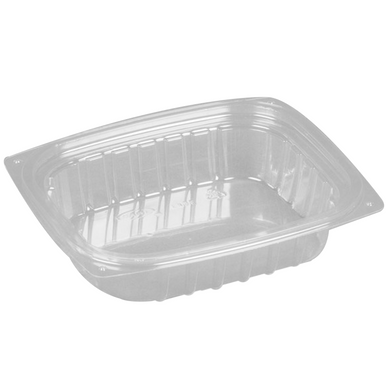 Sample 8 oz Clear Rectangular Plastic Container With Lids