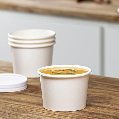 8 oz Disposable White Paper Soup Container 500pcs