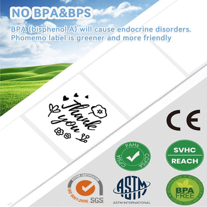 4" x 4" Direct Thermal Roll Labels - BPA- Free Labels, Eco-friendly Labels