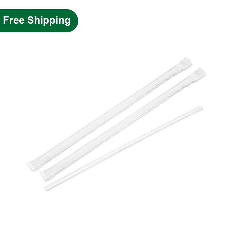 7.75" Clear PLastic Drinking Straws 1 Box Pony Packaging