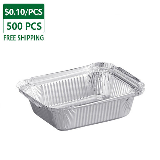 500 pcs， 1 lb Rectangular Disposable Aluminum Foil Trays for Food - Pony Packaging