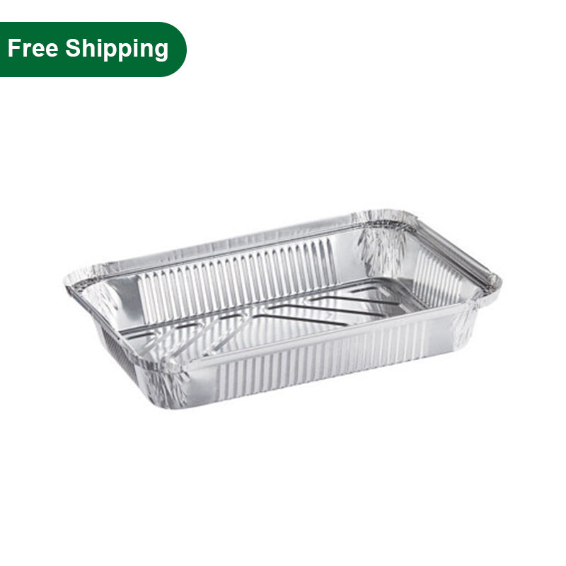 1.5 lb Aluminum Trays for Food Disposable Rectangular 500 pcs (768)