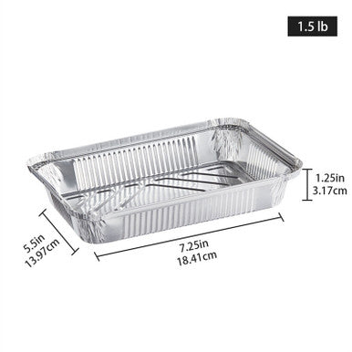 Sample 1.5 lb Shallow Foil Take-Out Container
