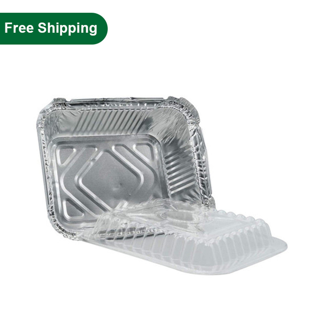 Clear Plastic Lids For 1.5 lb Rectangular Aluminum Trays 500 pcs (768 ...