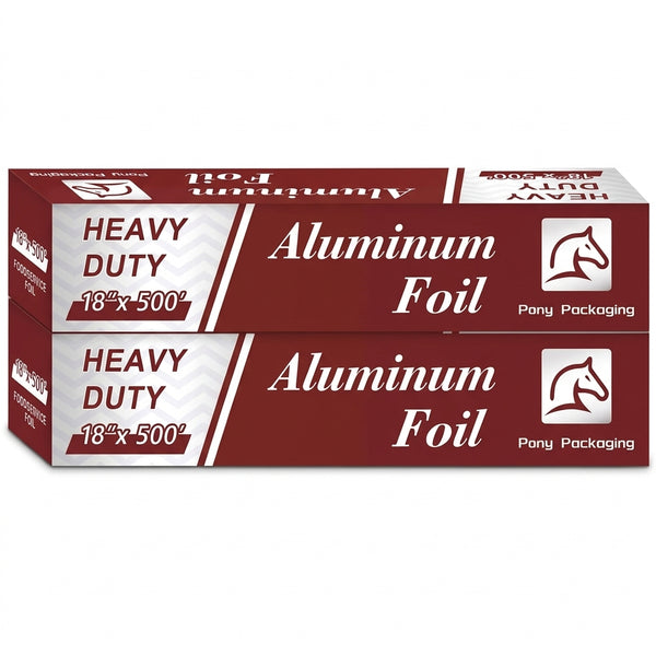 18''x500' Heavy Duty Aluminum Kitchen Foil Rolls 2 Counts