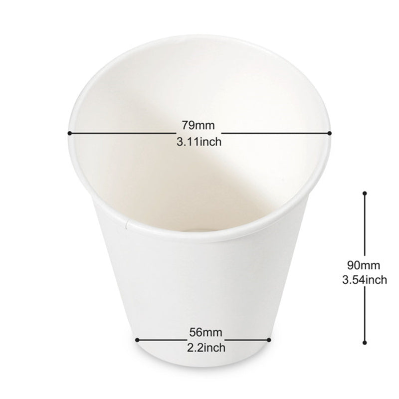 8 oz Disposable White Hot Paper Cups 1000 pcs