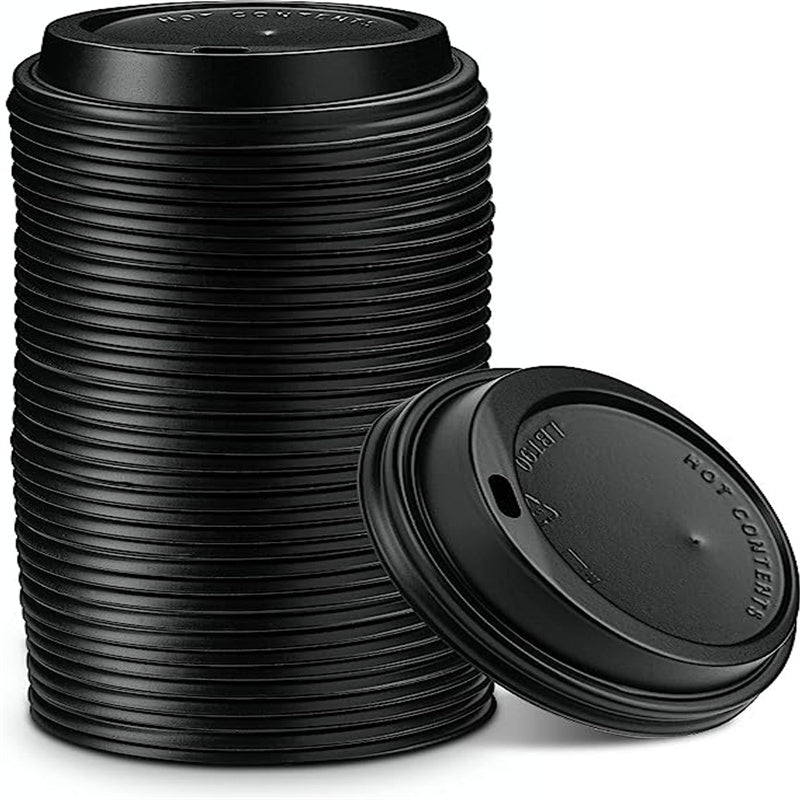 Sample Disposable Black Plastic Coffee Cup Lids – Pony Packaging