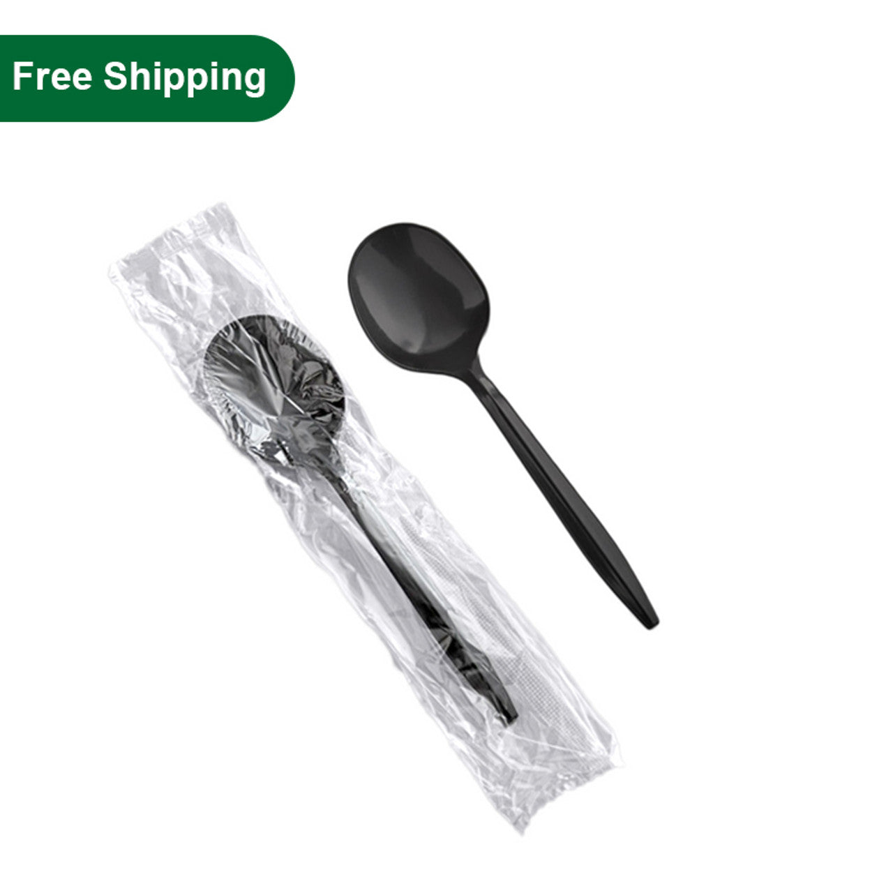 Heavy Duty Black Wrapped Soup Spoon 1000pcs – Pony Packaging