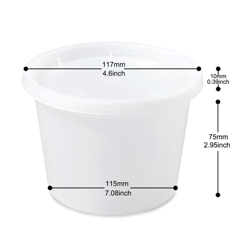 WY Round Clear Plastic Soup Container Set 8 oz. - 240/Case